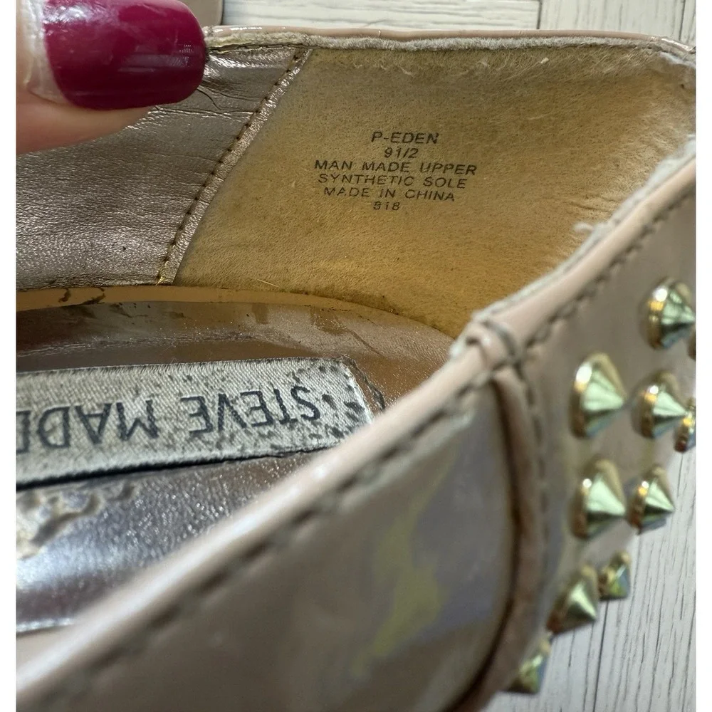 Steve Madden P-Eden‎ Women's Nude Beige Gold Studded 4